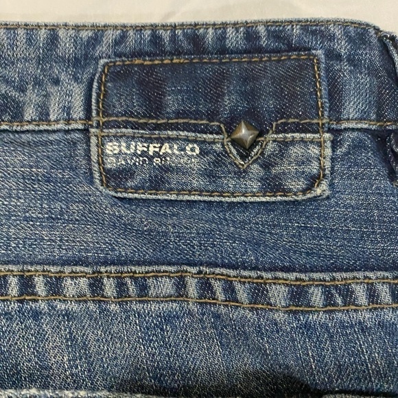 Buffalo Men’s blue denim mid rise zip up jeans 36x34” western rock cowboy - Picture 10 of 12